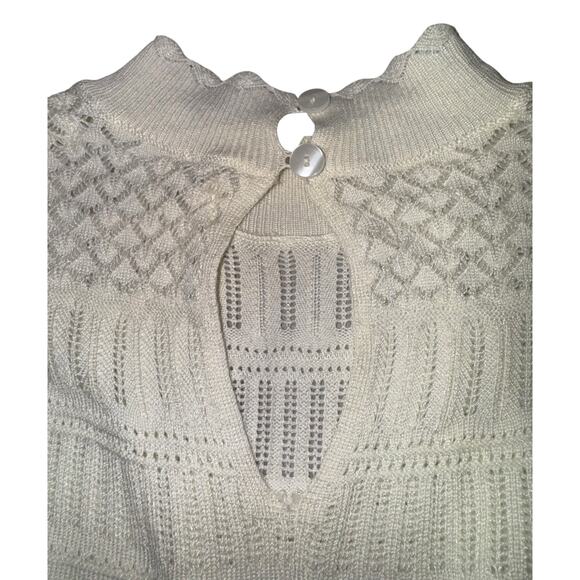Abercrombie & Fitch Lightweight Cropped Cottage Sweater Women's Size Small Lace - Picture 5 of 8